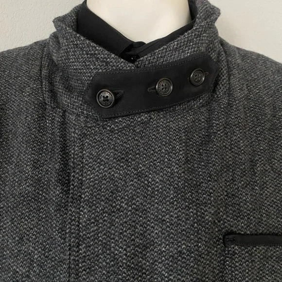 Menvintage Orvis Zambezi Jacket Wool Silk Tweed Charcoal Leather Elbow Patches